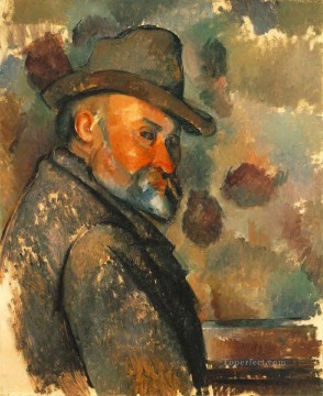 Paul Cezanne Painting - Self Portrait in a Felt Hat Paul Cezanne